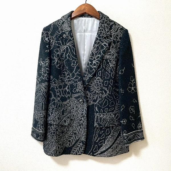 レディース 美品☆レオナール ツイード ジャケット 花柄 トリム
