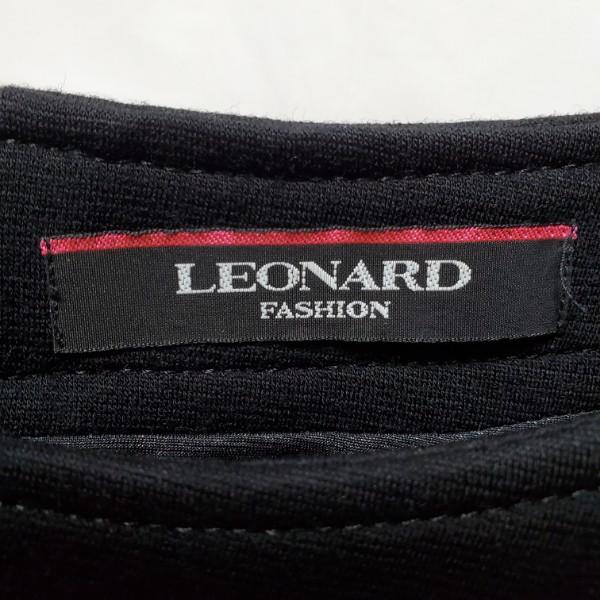 anc レオナール LEONARD ワンピース 38 赤 黒 ノースリーブ 花柄
