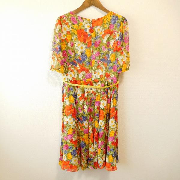 snc コトゥー COTOO ワンピース 38 オレンジ 緑 マルチ シルク  