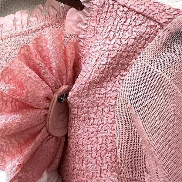 snc ノコオーノ NOKOOHNO チュニック 40 ピンク メッシュ 花モチーフ