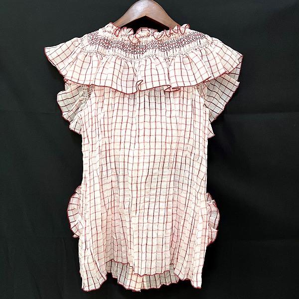 snc ノコオーノ NOKOOHNO シャツ・ブラウス 42 白 赤 ノースリーブ