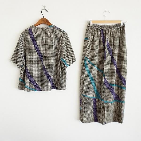 詩仙堂　ちりめん素材　半袖ジャケット　ロングスカート　セットアップ 詩仙堂ちりめん素材半袖ジャケットロングスカートセットアップ