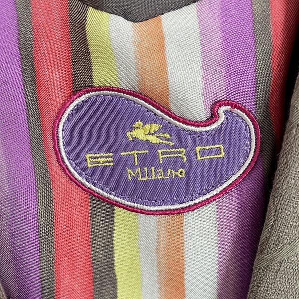 ETRO（エトロ） #snc ジャケット 44 カーキ 総柄 長袖 大きいサイズ 麻