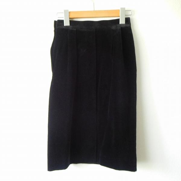 wnc イヴ・サンローラン YVES SAINT LAURENT YSL スカート S 黒 ベロア  