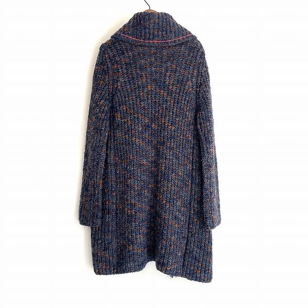 wnc ディーゼル DIESEL コート S 紺系 オレンジ ニット カーディガン