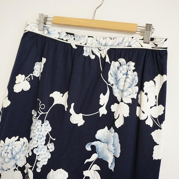 apc レオナール LEONARD スカート 紺 花柄 ぶどう柄 レディース  