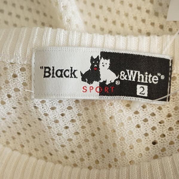 Black＆White（ブラック&ホワイト） #anc ベスト 2 白 ニット 柄