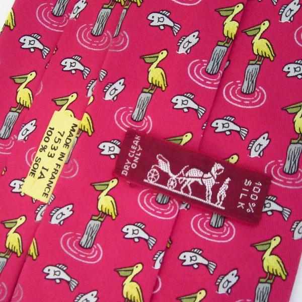 HERMES エルメス　ネクタイ　ピンク HERMES #apzt エルメス ネクタイ ピンク系 シルク 総柄 フランス製