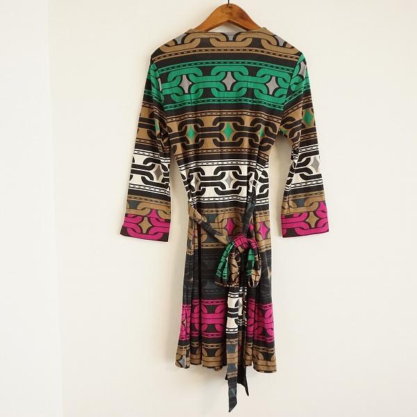 anc ダイアンフォンファステンバーグ DVF ワンピース 4 マルチ シルク  