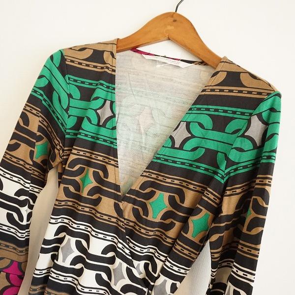 anc ダイアンフォンファステンバーグ DVF ワンピース 4 マルチ シルク  