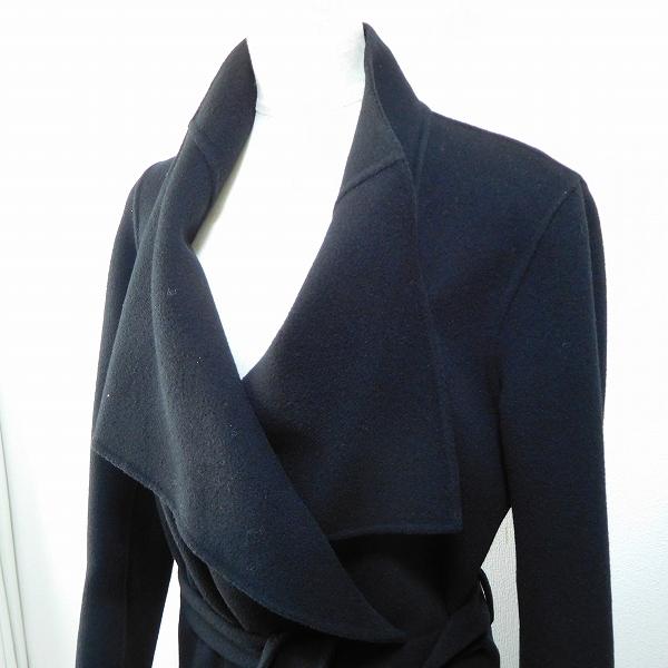 wnc ジョゼフ JOSEPH コート 36 黒 カシミヤ混 ベルト付き