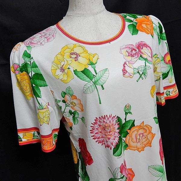 トップス LEONARD Trim floral pattern cut and sew LEONARD Floral Cut & Sew Short Sleeve Top Women's M White