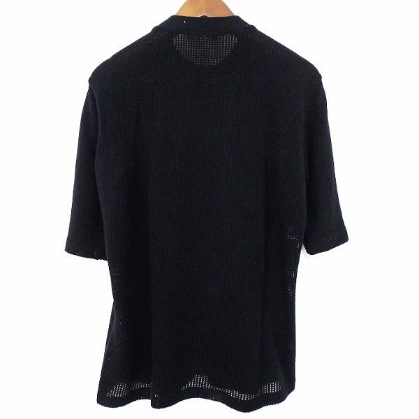 spc イッセイミヤケ ISSEYMIYAKE カットソー M 黒 半袖 リブ メッシュ 