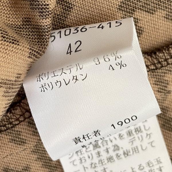 anc ローズティアラ Rose Tiara ワンピース 42 茶色系 千鳥格子 七分袖 