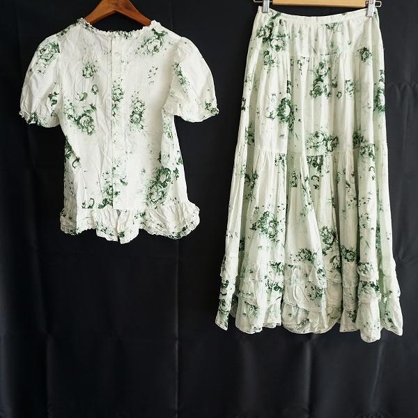 PINK HOUSE（ピンクハウス） #snc セットアップ 白 緑 半袖 ロング