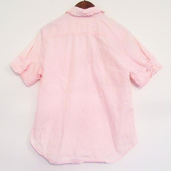 【PINKHOUSE】フリル付きホワイトシャツ 半袖 spc ファッション 【PINKHOUSE】フリル付きホワイトシャツ 半袖