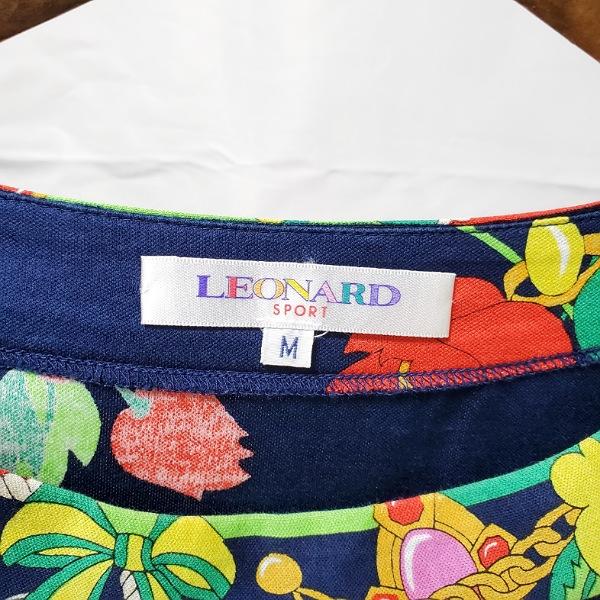 レオナール 半袖トップス カットソー snc レオナールスポーツ LEONARD SPORT カットソー M 紺 柄 半袖 花