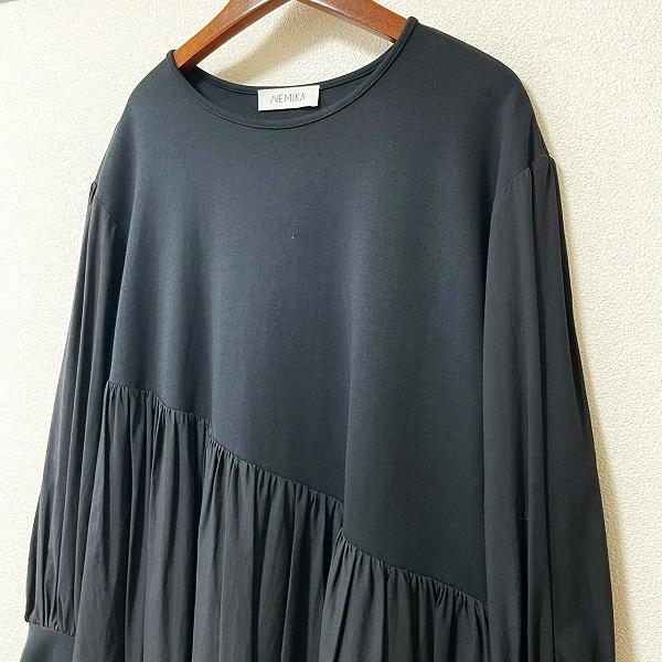 美品✨レリアン ネミカ ドッキング ストライプ ニットワンピース
