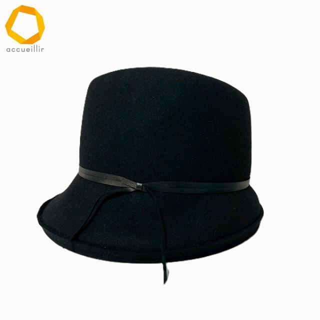 wnzh ヨウジヤマモト YohjiYamamoto 帽子 ハット 黒 中折れ帽 ウール
