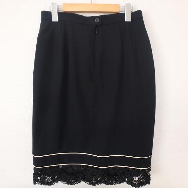 anc エスカーダ ESCADA スカート 40 黒 白 レース レディース [852828 