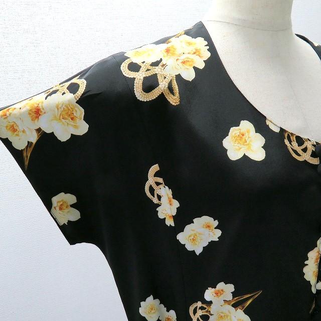 INGEBORG（インゲボルグ） #snc ワンピース 黒 黄色 半袖 ロング