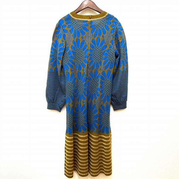 サイトウトヨコ ロングワンピース ワンピース ヒマワリ 水色