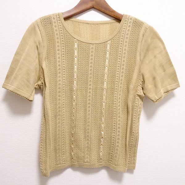 anc レリアン Leilian アンサンブル 9 ベージュ ニット シルク混 