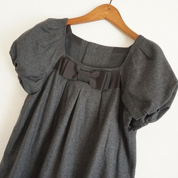 #anc ロイスクレヨン LoisCRAYON ワンピース M グレー 半袖 リボン レディース [855063] | Lois CRAYON | 02
