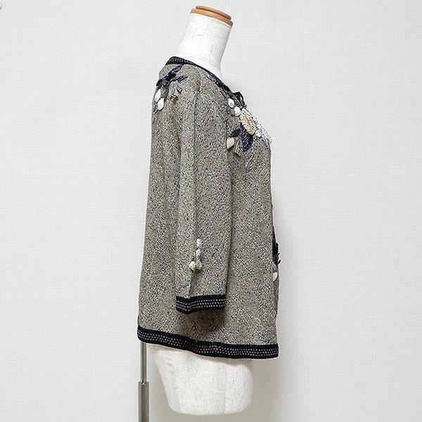 spc アトリエサガン ATELER SAGAN カーディガン 半袖 花モチーフ