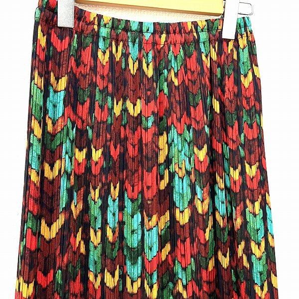 極美品✨PLEATS PLEASE 幾何学模様 総柄 プリーツロングスカート PLEATS PLEASE ISSEY MIYAKE #apc プリーツプリーズ イッセイミヤケ