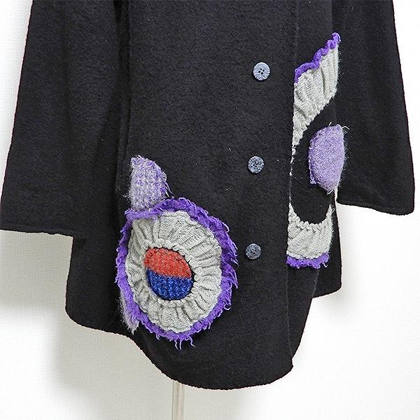 新品同様 美品 慈雨 ジウ センソユニコ マツオインターナショナル刺繍模様コート snc ジウセンソユニコ 慈雨 Sensounico ワンピース 40 グレー 紫