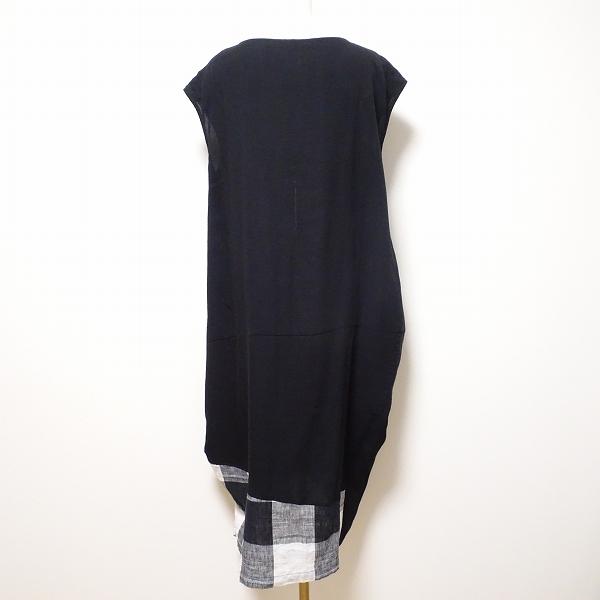 センソユニコm-mefu ロングワンピース 変形アシンメトリーブラック