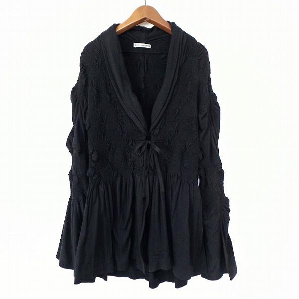 ★極美品★プリーツプリーズ　イッセイミヤケ カーディガン ジャケット 黒 ISSEY MIYAKE（イッセイミヤケ） #apc カーディガン 2 黒 レディース