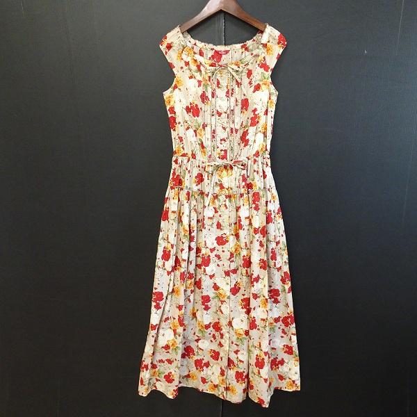 ピンクハウス 花柄ノースリーブロングワンピース