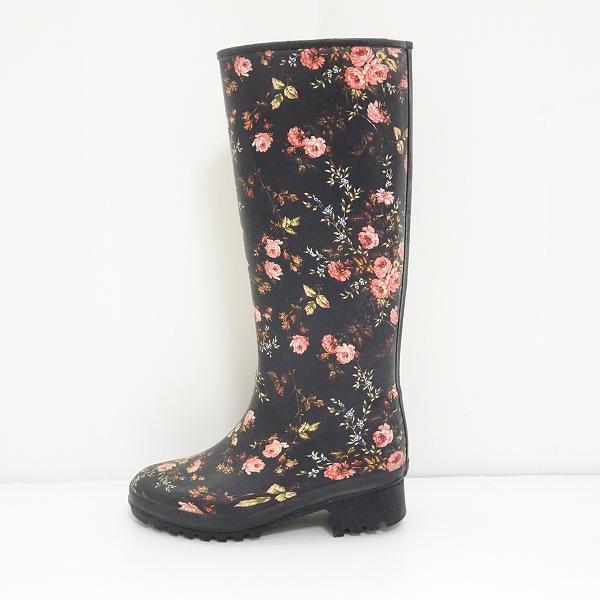#ans ピンクハウス PINKHOUSE レインブーツ 長靴 22.5 黒系 ピンク 花柄 レディース [856416] | PINK HOUSE | 01