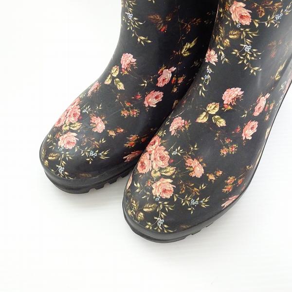 #ans ピンクハウス PINKHOUSE レインブーツ 長靴 22.5 黒系 ピンク 花柄 レディース [856416] | PINK HOUSE | 03