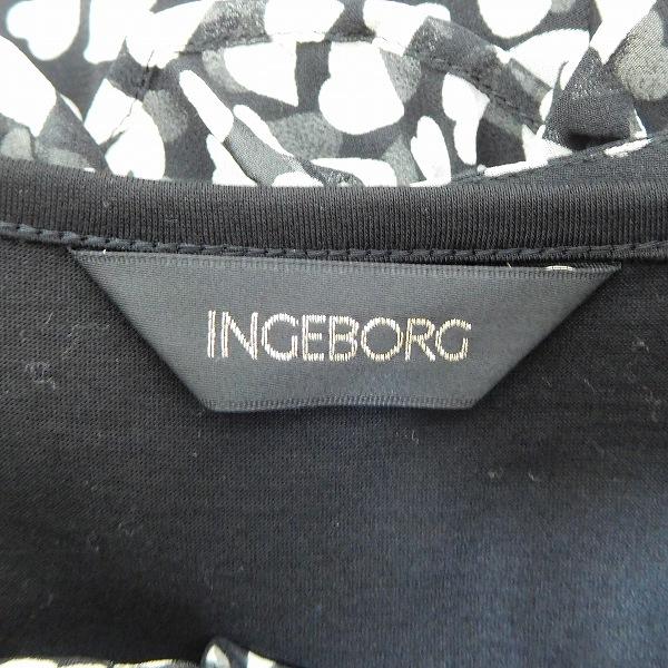 INGEBORG（インゲボルグ） #snc ワンピース 9 黒 白 半袖 ハート柄 