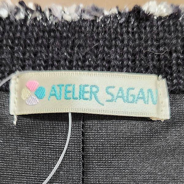 wnc アトリエサガン ATELER SAGAN コート M~L 黒 グレー シルバー 花
