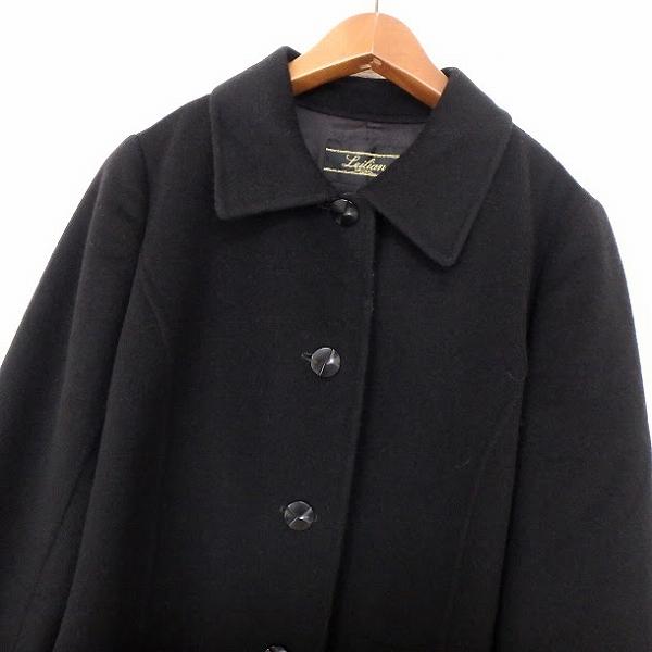 wnc レリアン Leilian コート ステンカラーコート 9 黒 カシミヤ