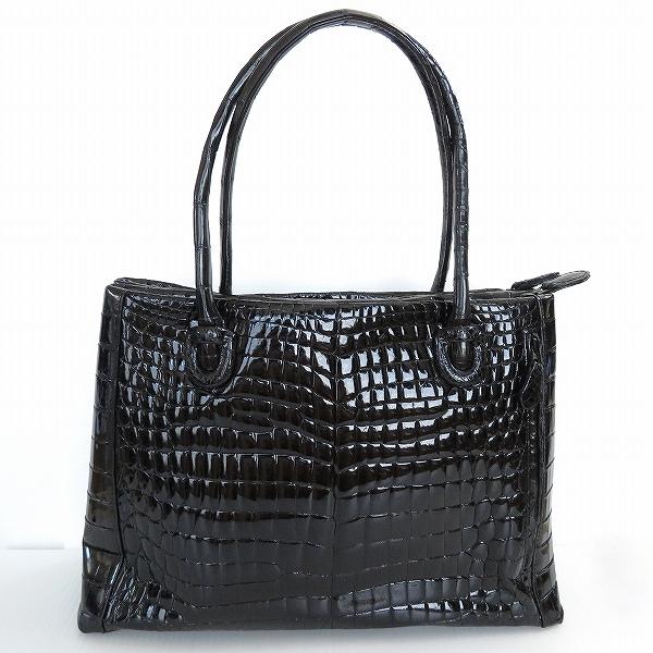 【美品 JRA公認】クロコダイル ハンドバッグ シャイニー 自立 冠婚葬祭 美品 JRA公認】クロコダイル ハンドバッグ シャイニー 自立 冠婚