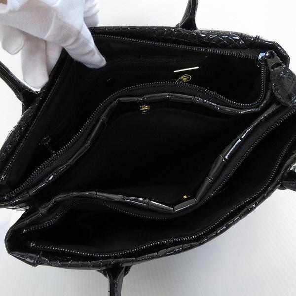 極美品　JRA公認　マットクロコダイルレザー　ハンドバッグ　カードケース付き　黒 極美品 JRA公認 マットクロコダイルレザー ハンドバッグ カード
