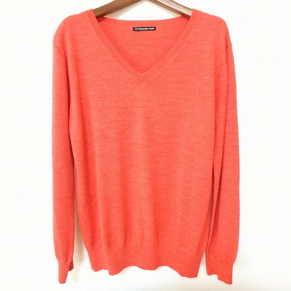 VIVIENNE TAM ヴィヴィアンタム　Vネック長袖ニット　美品！ wnc ヴィヴィアンタム VIVIENNETAM ニット・セーター 0 オレンジ V