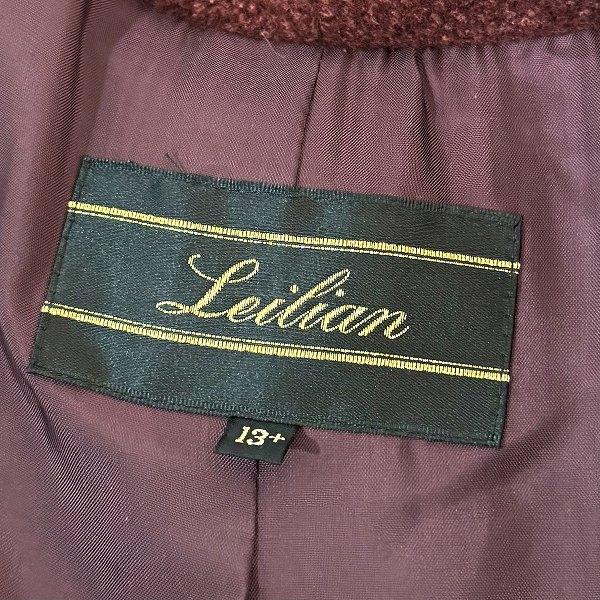 wnc レリアン Leilian コート 13+ ボルドー系 シルク混 アンゴラ混