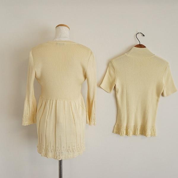 anc ランバン LANVIN アンサンブル 38 黄色系 スリーピース シルク 