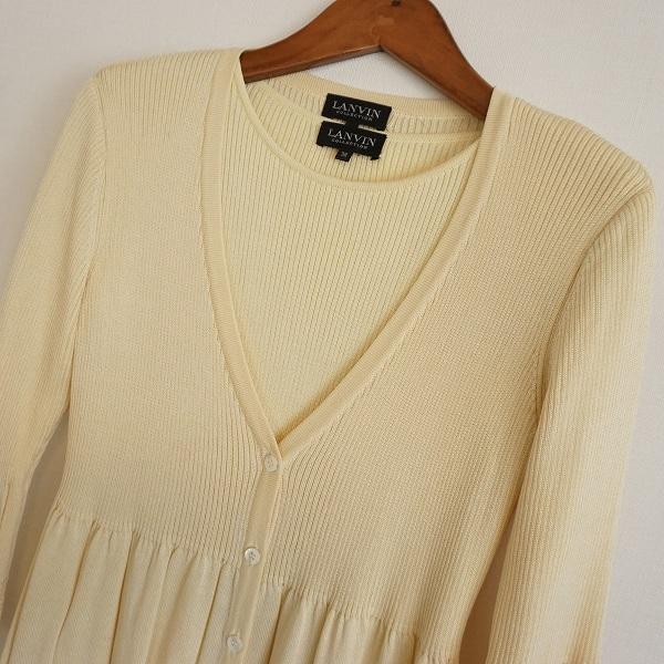 anc ランバン LANVIN アンサンブル 38 黄色系 スリーピース シルク 