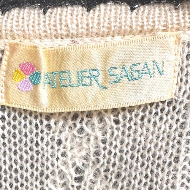 wpc アトリエサガン ATELER SAGAN カーディガン M アイボリー 黒