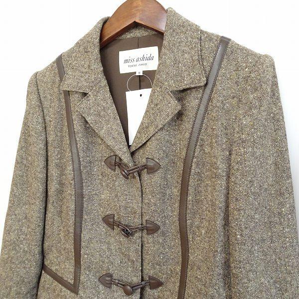【極美品】　タエアシダ　セットアップ　ツイード　シルク混　ブラウン　9号　M 極美品】 タエアシダ セットアップ ツイード シルク混 ブラウン