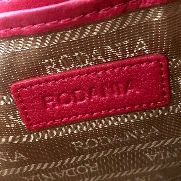 anb ロダニア RODANIA ハンドバッグ 赤 カイマン クロコ 牛革 ロゴ金具