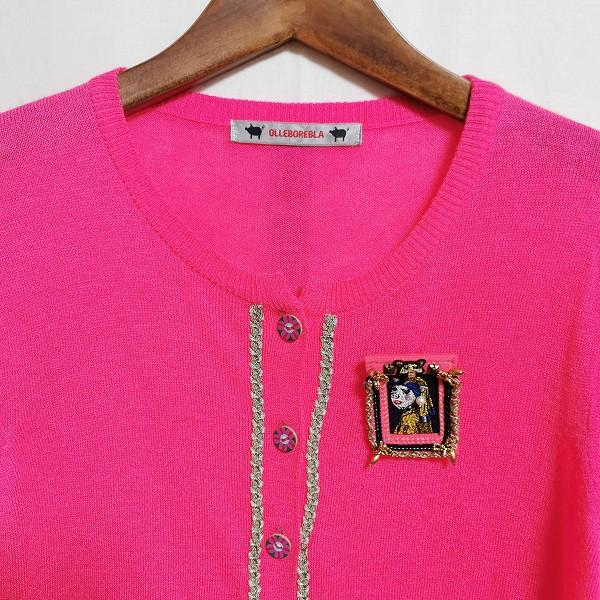 anc アルベロベロ ALBEROBELLO カーディガン 長袖 モチーフ ピンク  