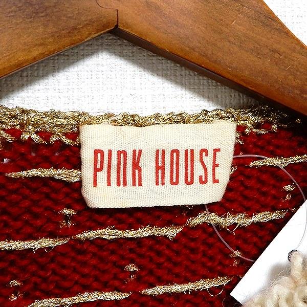 Pink House ホリデー柄ニットカーディガン☆クリスマスサンタ希少☆美品 Pink House ホリデー柄ニットカーディガン☆クリスマスサンタ希少☆美